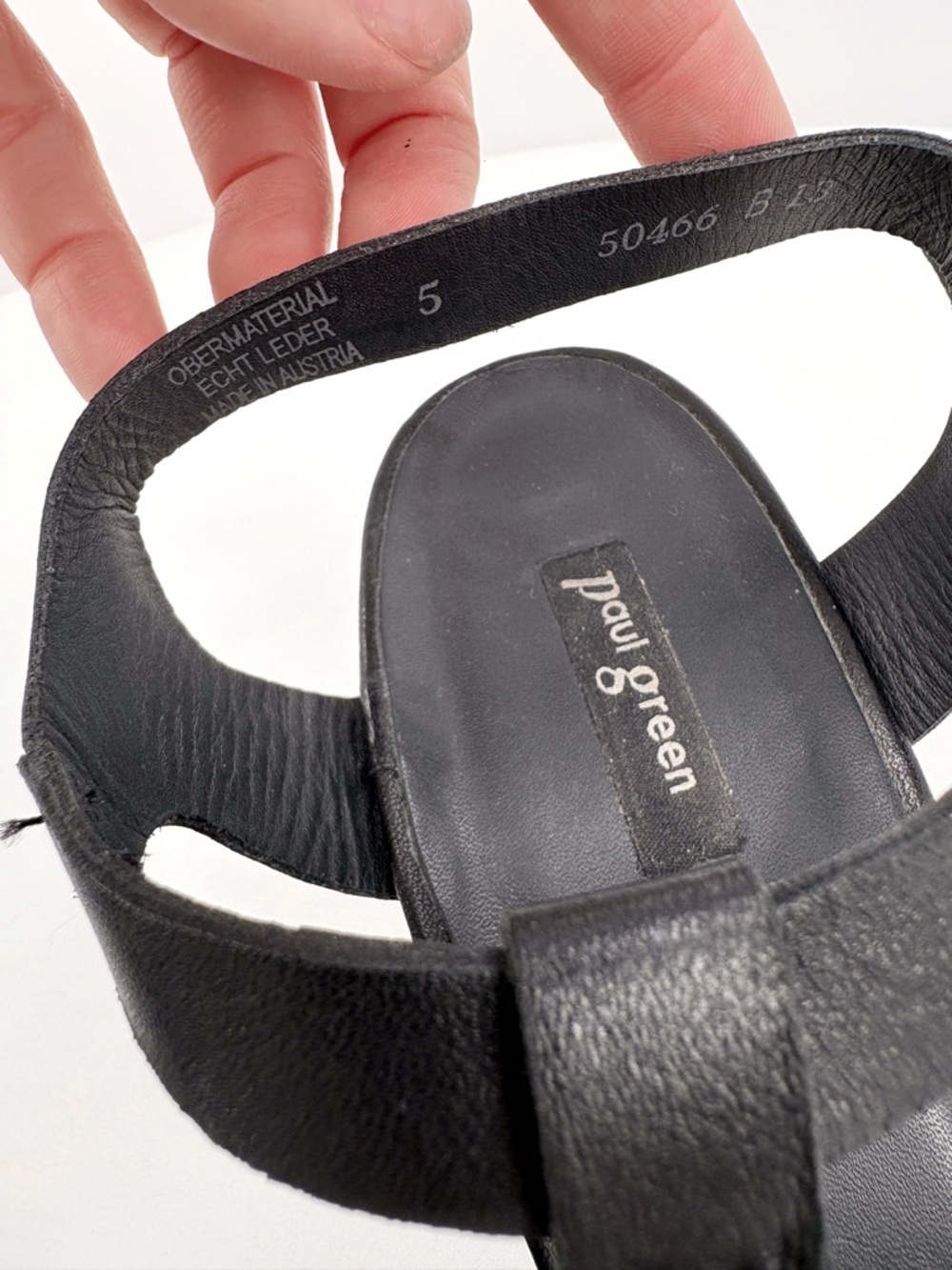 PAUL GREEN Raven Platform Sandal in Black Leather 7.5 - Picture 12 of 14